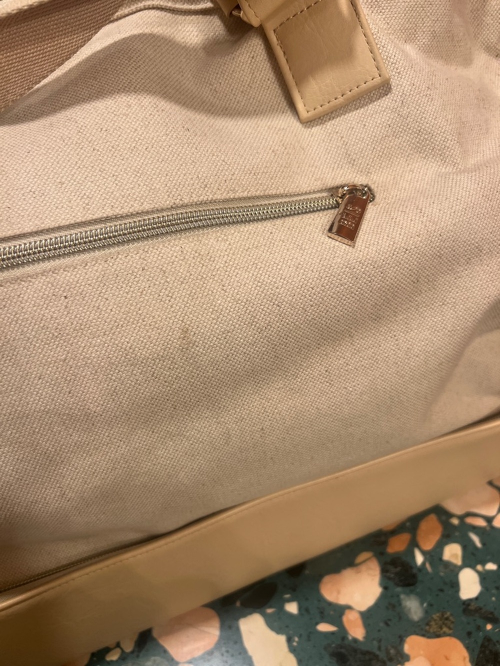 BEIS Beige and Cream Travel Duffel Bag - Picture 8 of 11